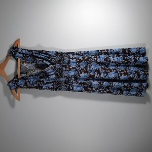 RABBIT RABBIT RABBIT PETITE Blue/ brown floral dress SZ 8